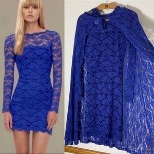 Alexis blue Maeve lace dress with tie skirt